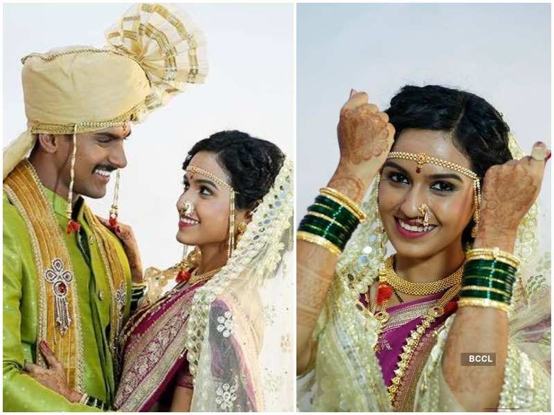 Take a look at Lagira Zhala Ji fame Sheetal and Ajinkya onscreen wedding  album | The Times of India