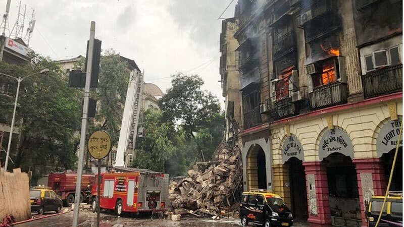 Massive fire breaks out in Mumbai building, part of structure collapses
