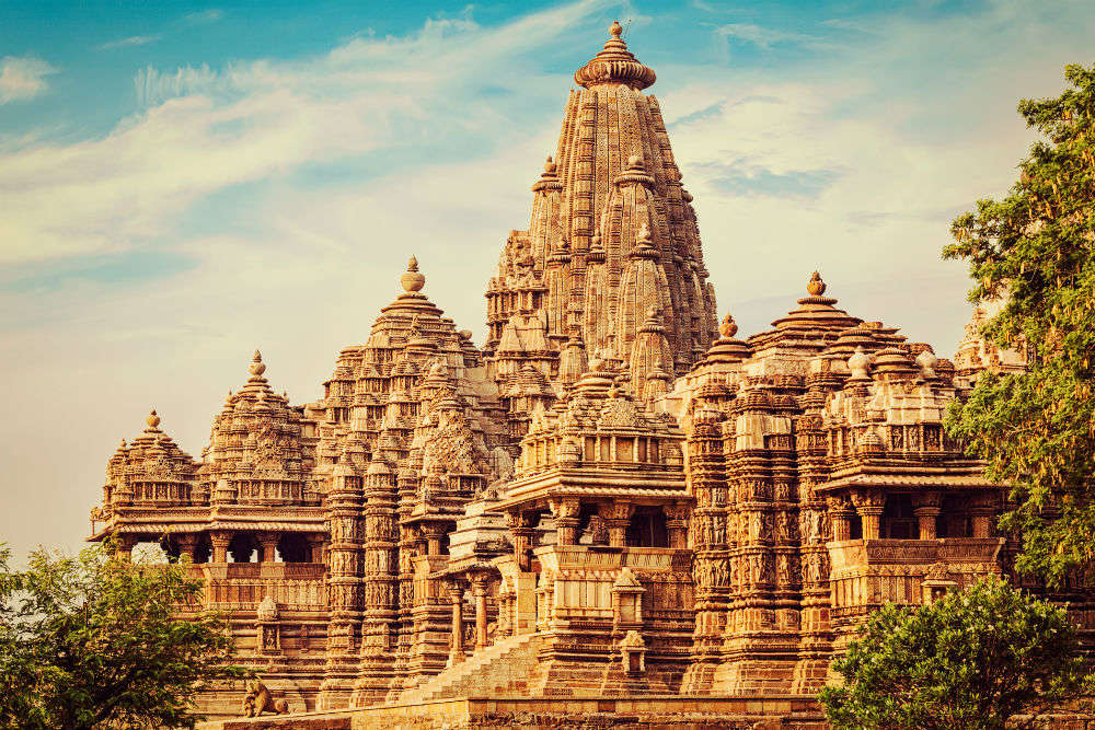 [Image of Khajuraho Temples in India]