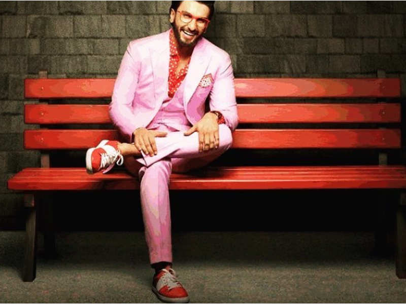 Ranveer Singh appears elegant in a pink corduroy suit. Take a Look