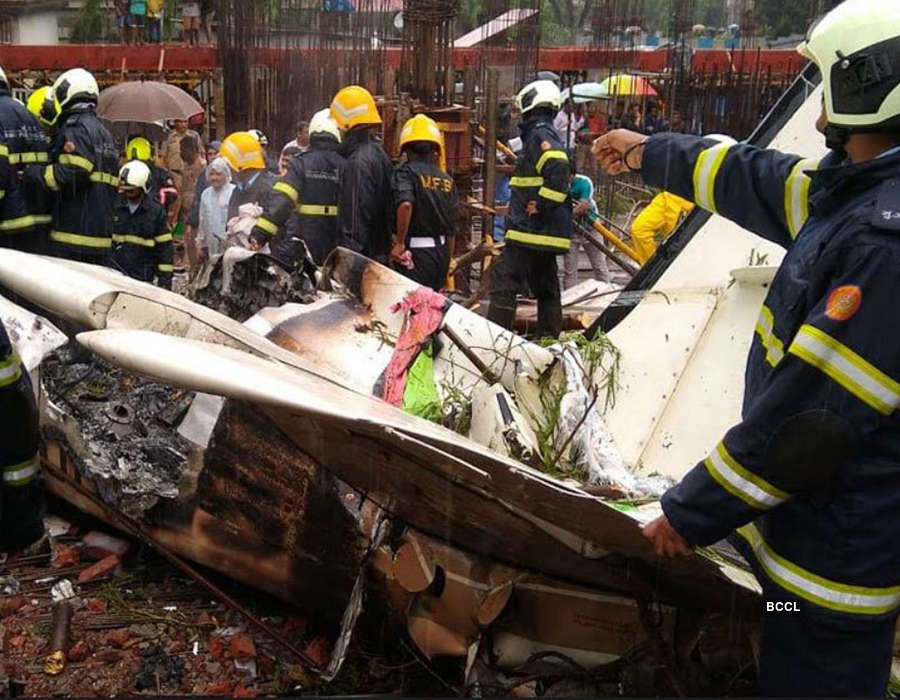 In pictures: Chartered plane crashes in Mumbai