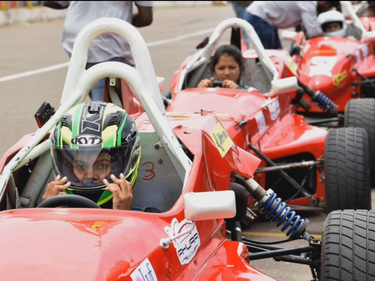 India's first women racing team training at Karimotor speedway