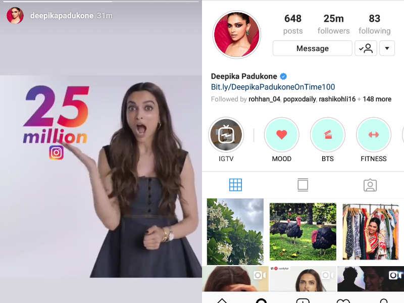 Deepika Padukone hits the 25 million mark on her Instagram account!