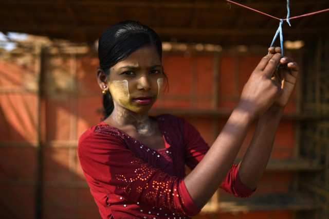 In pictures: Wearing tradition, Thanaka in a Rohingya camp
