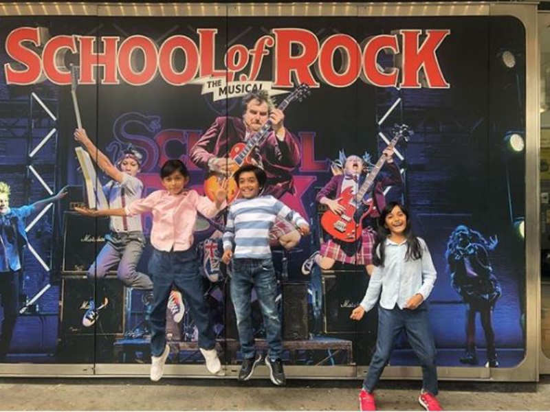 Picture: Farah Khan Kunder's triplets enjoy the London life watching musicals