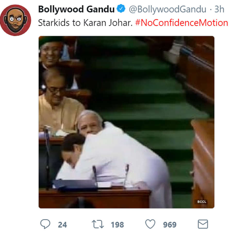 Twitter showers memes as Rahul Gandhi hugs amd winks