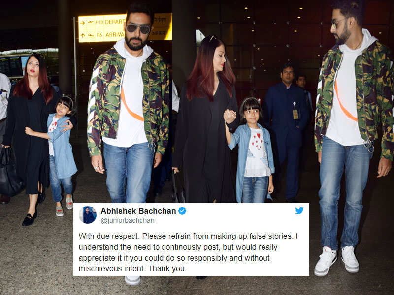 Abhishek Bachchan calls out “false stories” about an alleged fight with Aishwarya Rai Bachchan