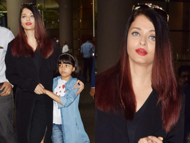 All black clothes are back thanks to Aishwarya Rai's gorgeous airport look  | The Times of India