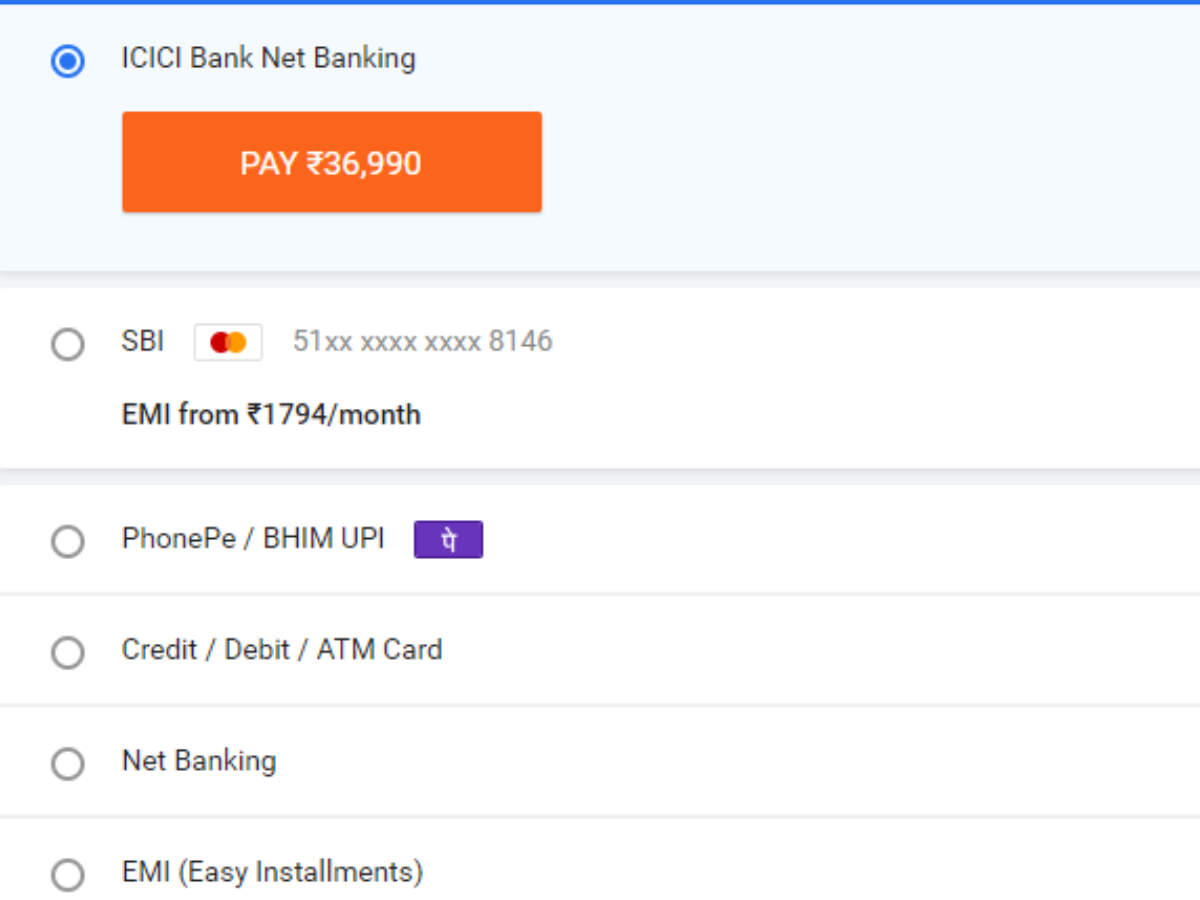 Save your payments details in advance