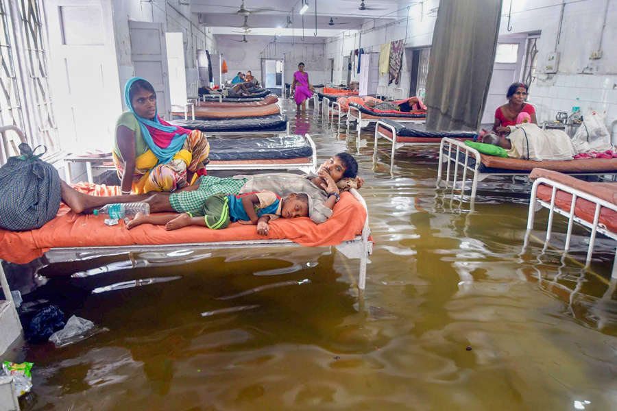 Fish swim in waterlogged ICU of Patna's Nalanda hospital