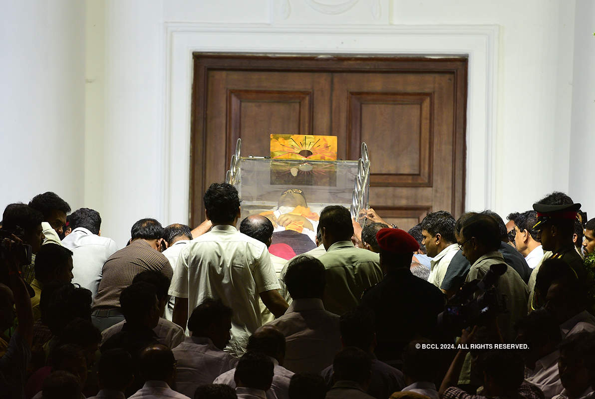 PM Narendra Modi and thousands of DMK supporters pay last respects to M Karunanidhi