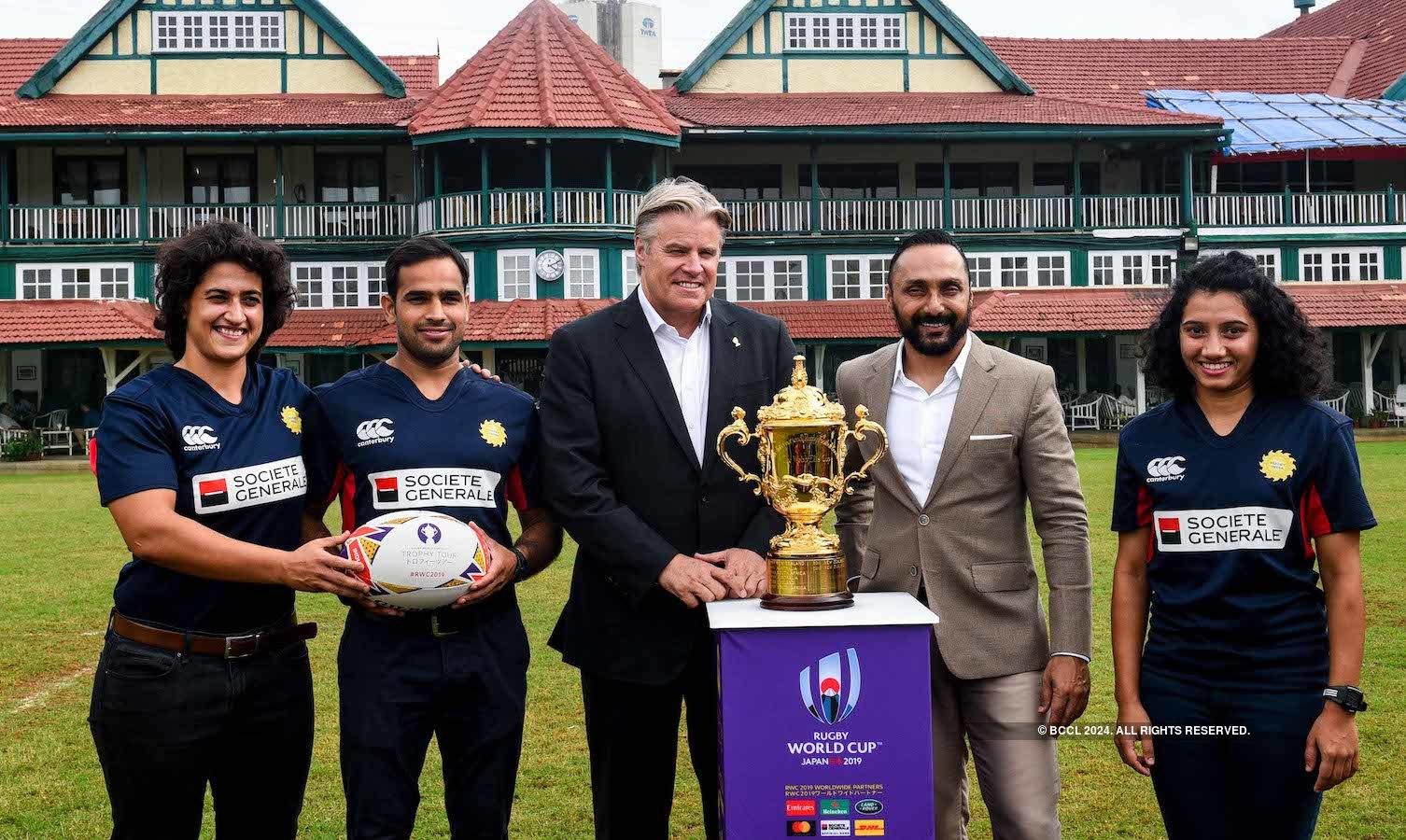 Sidharth Malhotra and Rahul Bose at Rugby World Cup 2019 Trophy Tour launch