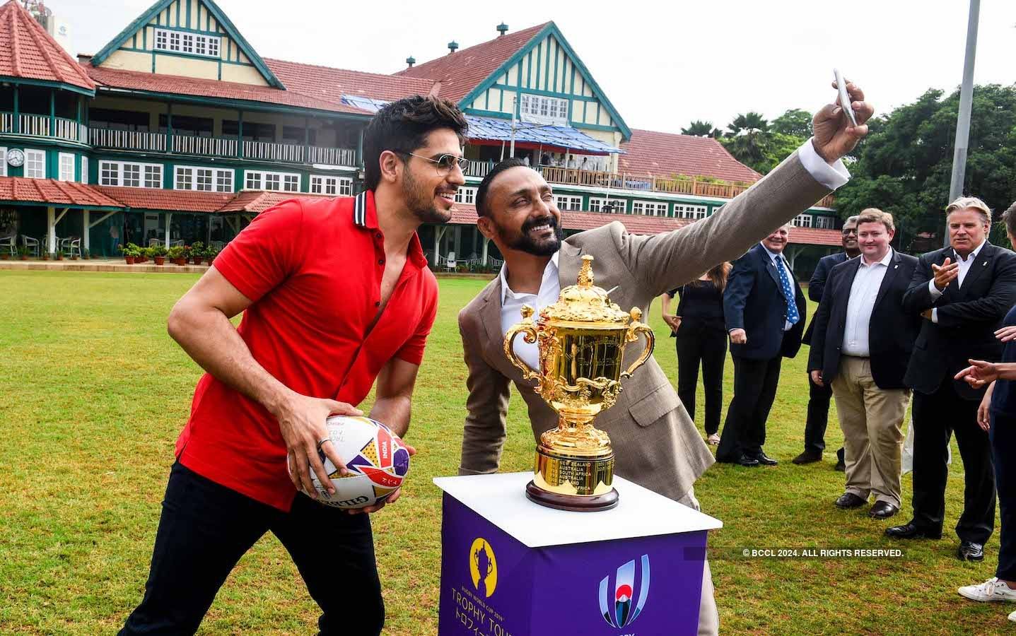 Sidharth Malhotra and Rahul Bose at Rugby World Cup 2019 Trophy Tour launch