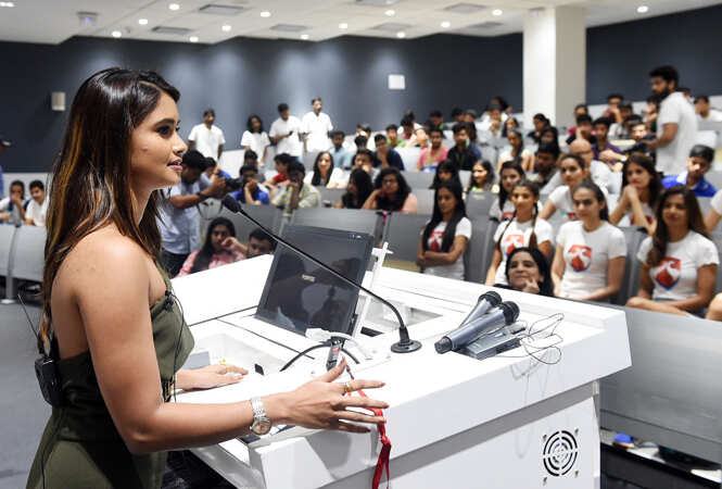 Shraddha Shashidhar's class for Bennet University students and Miss Diva finalists Shraddha Shashidhar's class for Bennet University students and Miss Diva finalists