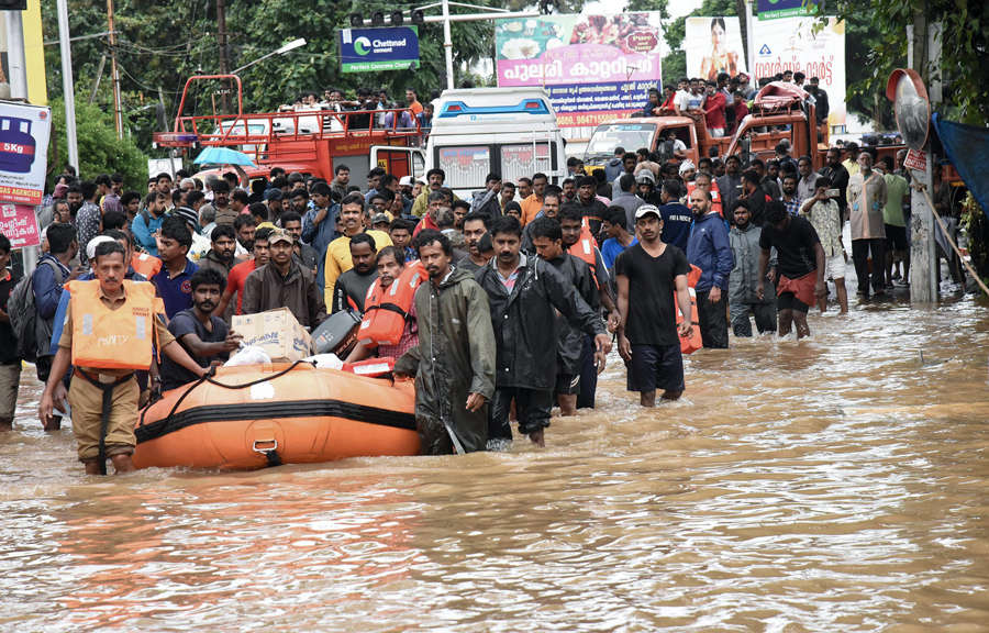 Rescue ops at full throttle in flood-hit Kerala