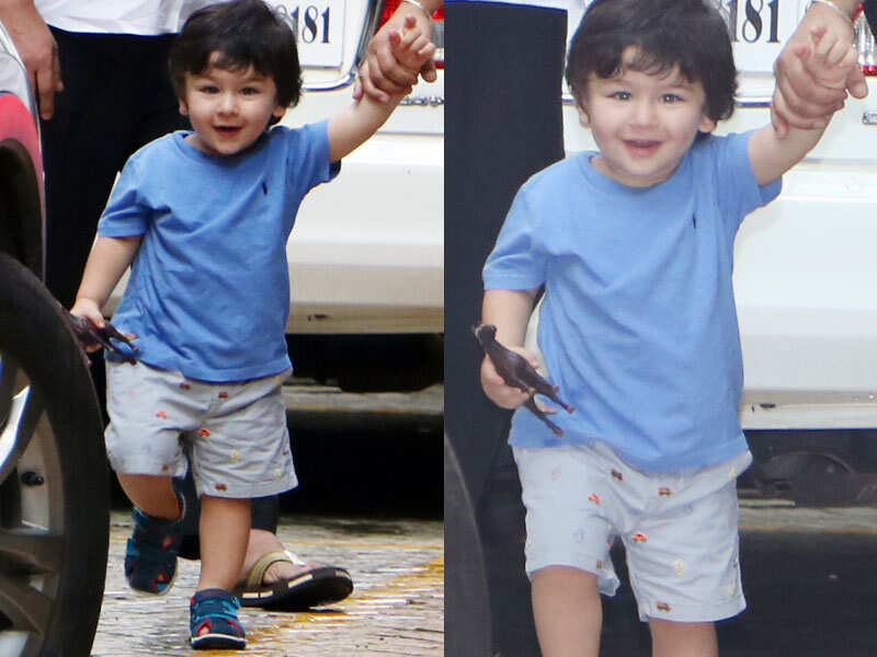 Photos: Taimur Ali Khan beams with joy as he visits aunt Karisma Kapoor