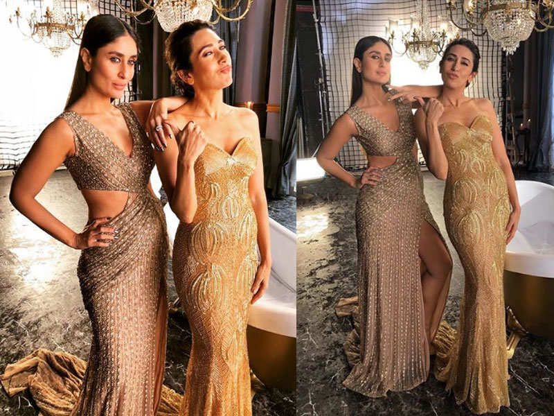 Kareena Kapoor Khan and Karisma Kapoor glitter in gold for a photo shoot
