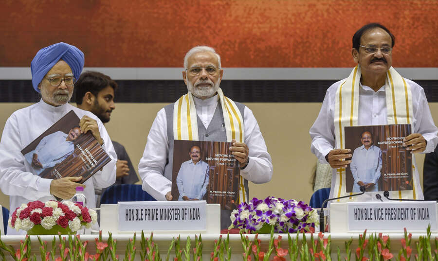 In pictures: PM Modi releases Venkaiah Naidu's book