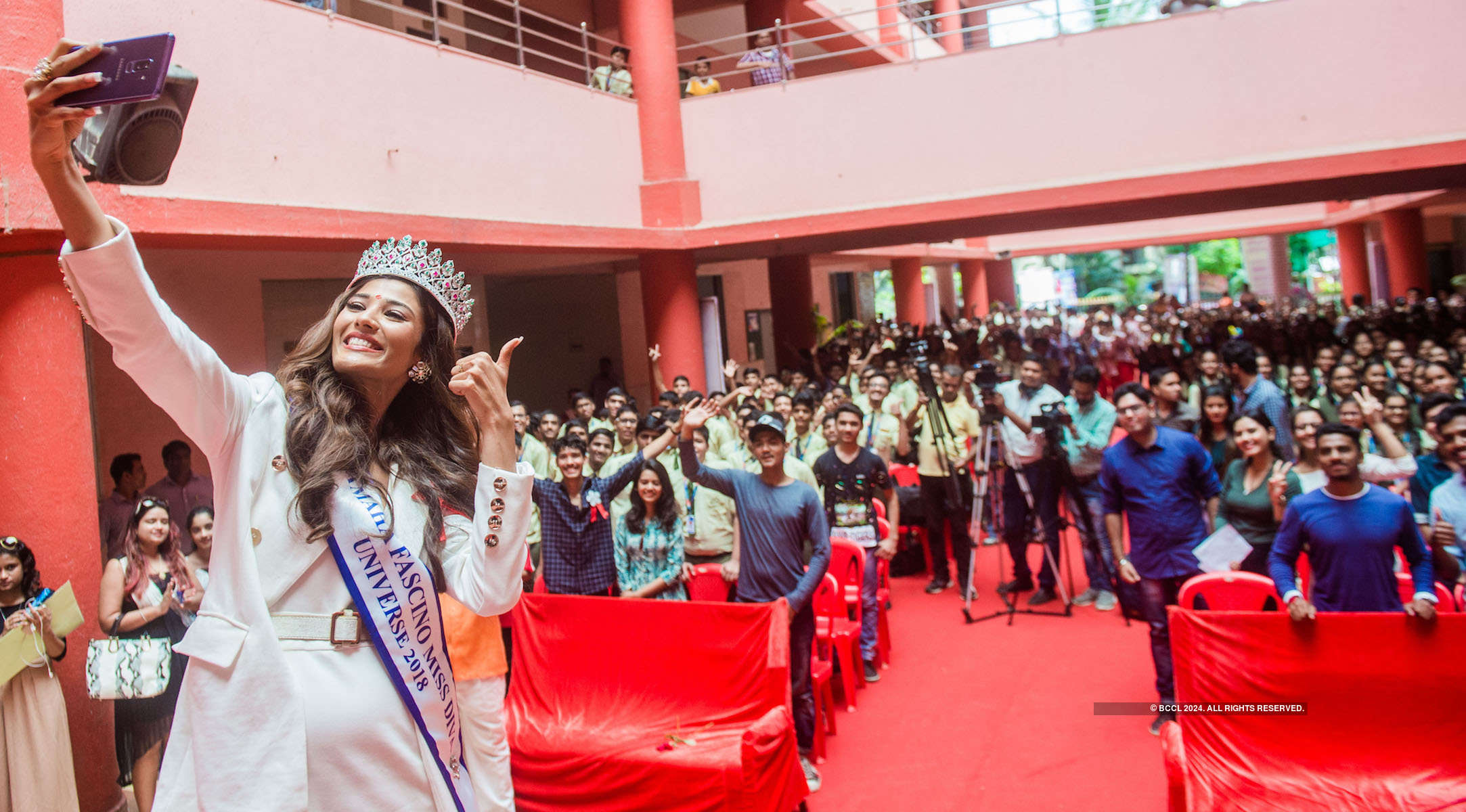 Yamaha Fascino Miss Diva Universe 2018 Nehal Chudasama back in the city