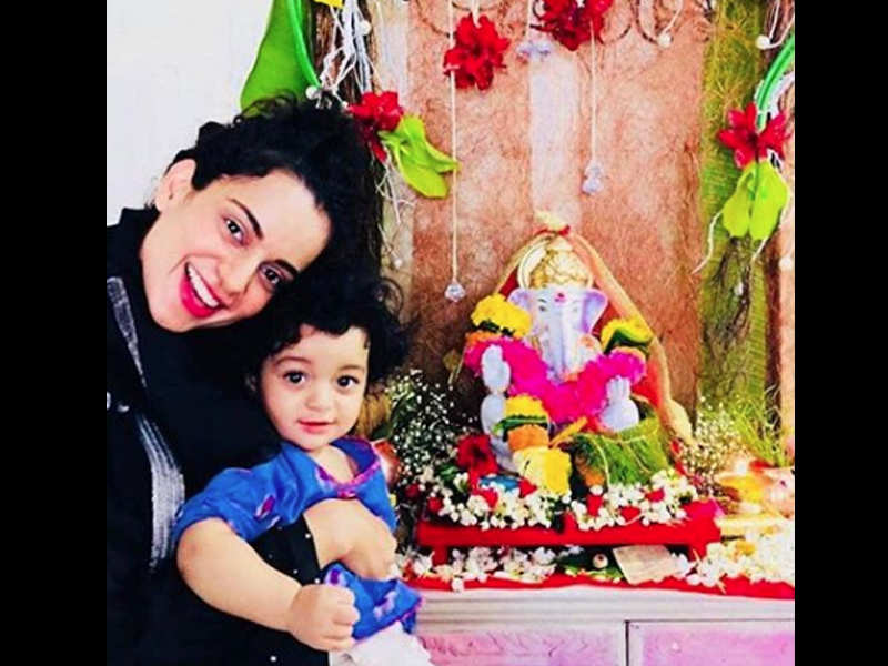 Kangana Ranaut celebrates Ganesh Chaturthi with her nephew Prithvi Raj