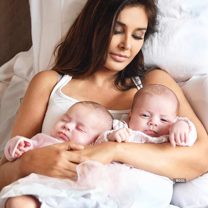 First pictures of Lisa Ray’s twin daughters Sufi and Soleil