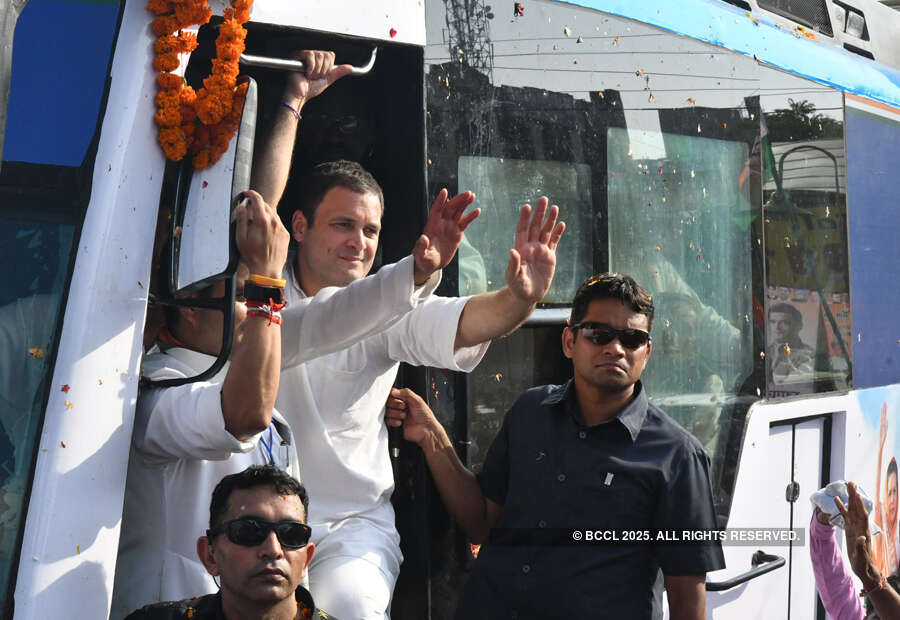 Rahul Gandhi holds roadshow in poll-bound MP