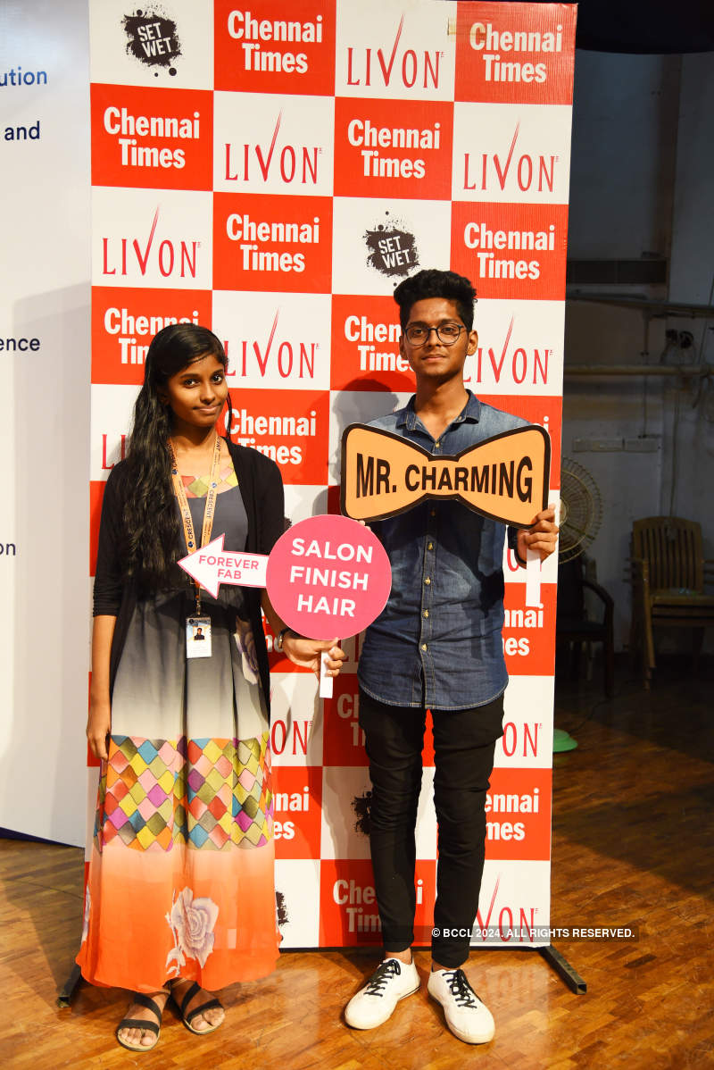 Livon Miss Fab Hair winner Jaya Shruthi and Set Wet Mr Charming winner  Mohammed Irfan Khan pose together during the Livon Times Fresh Face Season  11 audition in Chennai - Photogallery