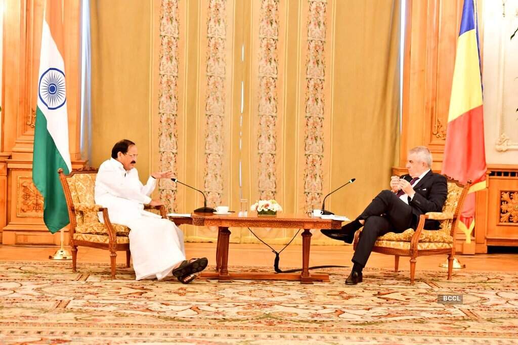Vice President Venkaiah Naidu arrives in Romania