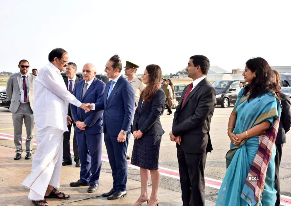 Vice President Venkaiah Naidu arrives in Romania