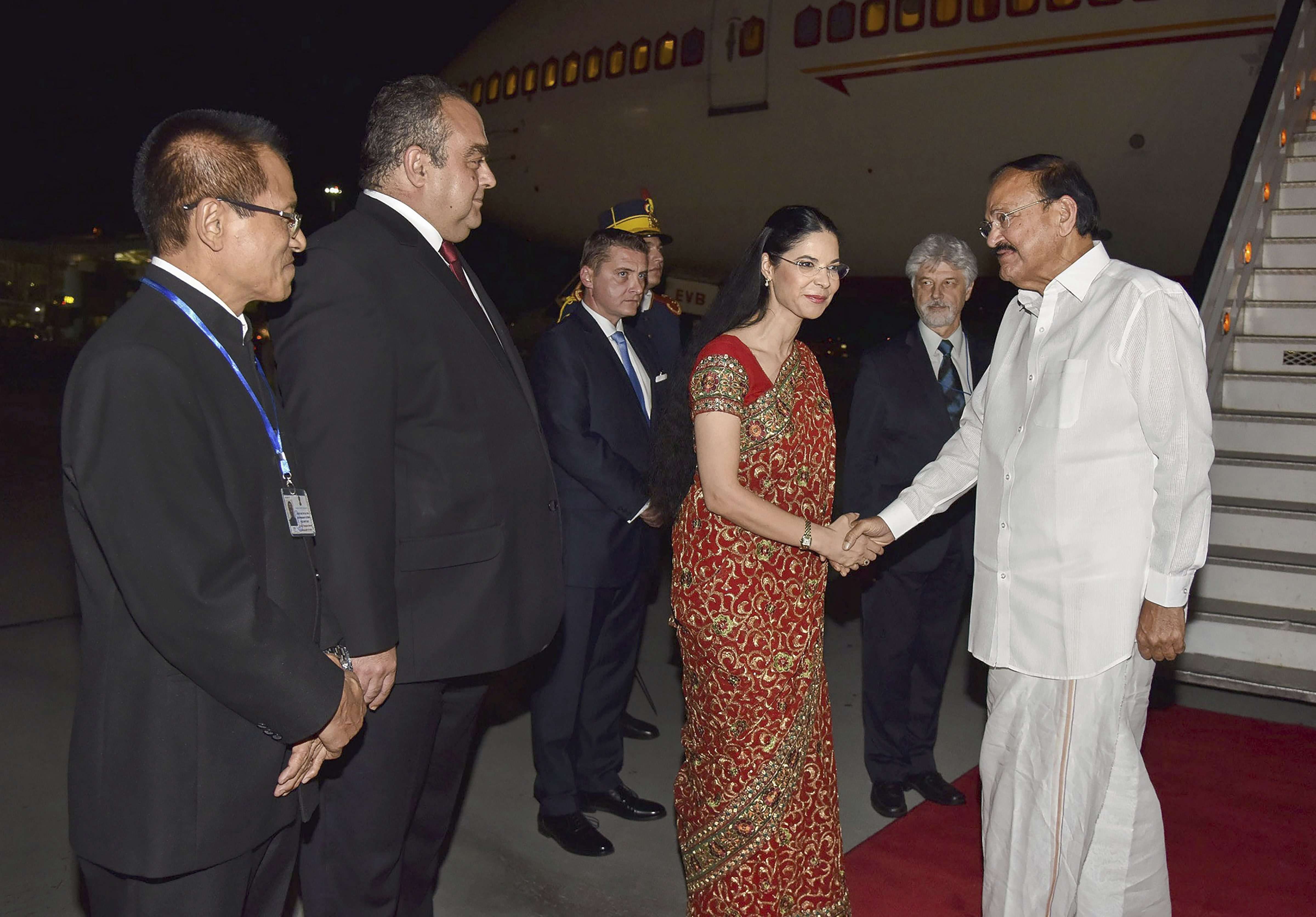 Vice President Venkaiah Naidu arrives in Romania