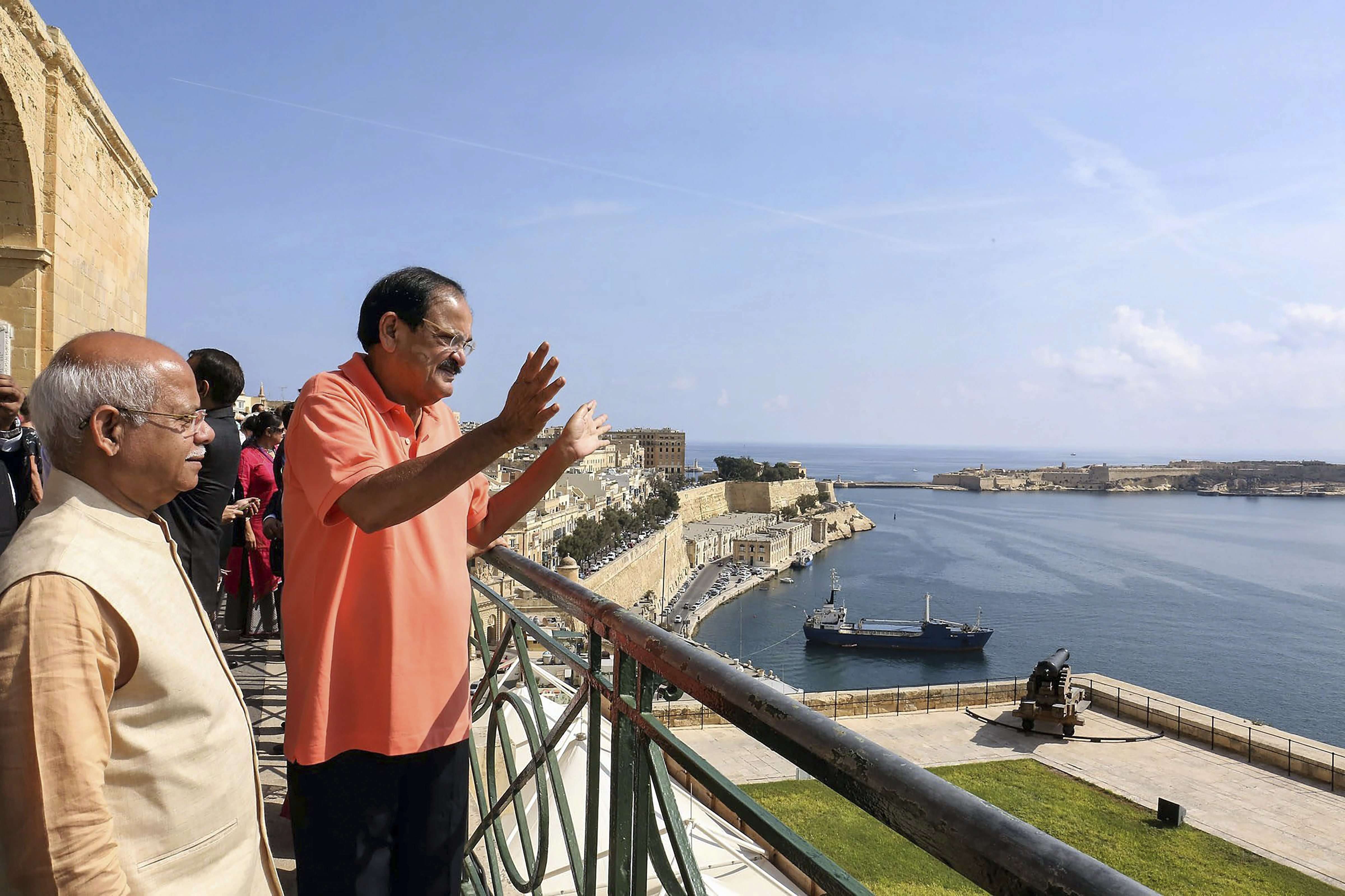 Vice President Venkaiah Naidu arrives in Romania