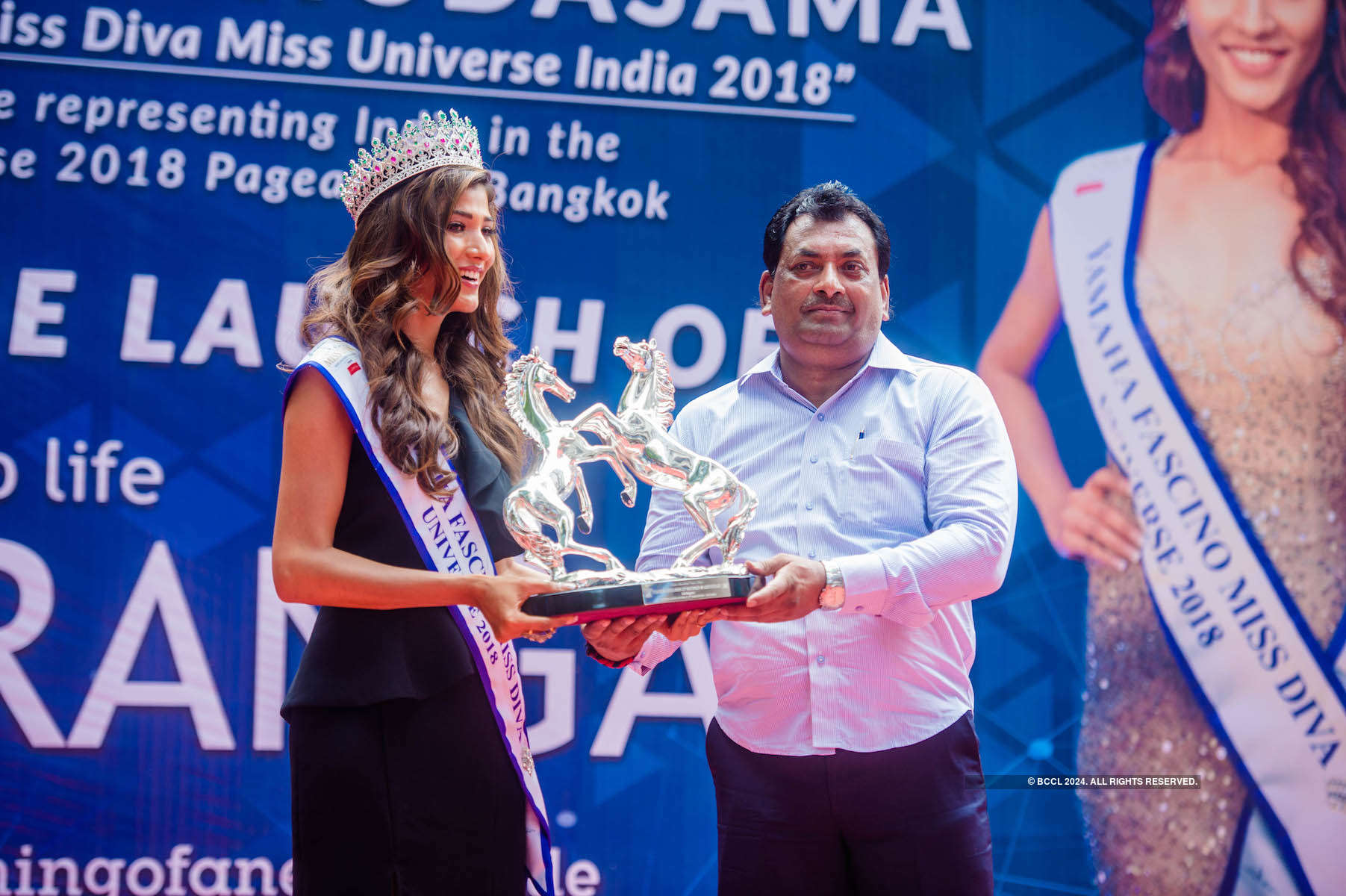 Yamaha Fascino Miss Diva Universe 2018 Nehal Chudasama back in the city