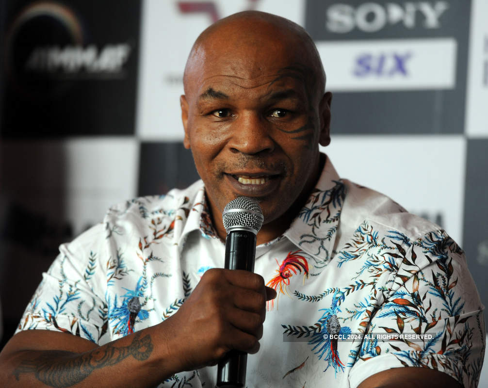 Mike Tyson attends a press conference