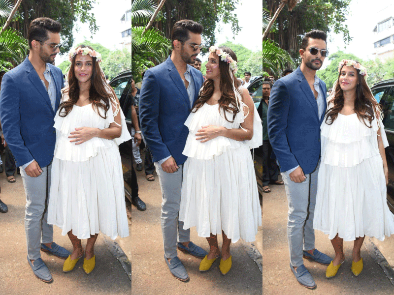 Parent to be, Neha Dhupia and Angad Bedi look radiant at their baby shower