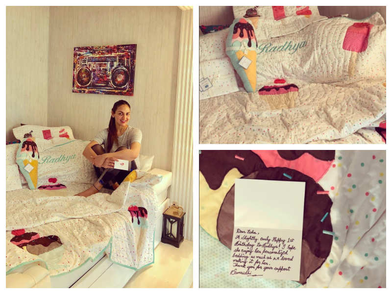 Photos: Esha Deol is already receiving gifts for her daughter Radhya’s first birthday