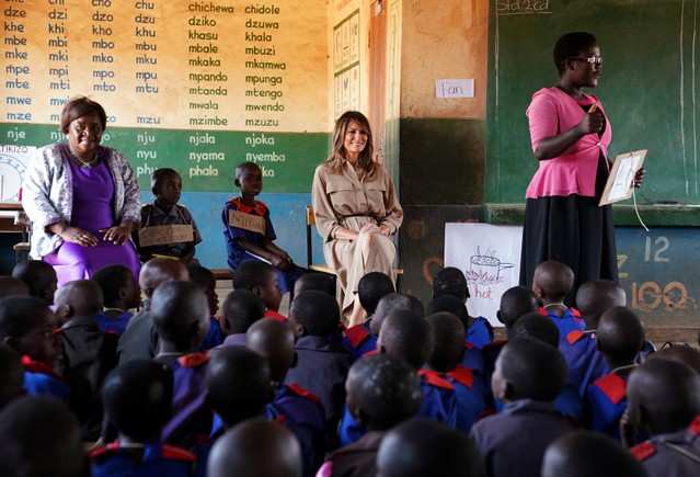 Pictures of Melania Trump's first extended international trip alone to Africa