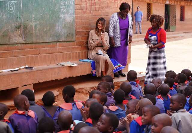 Pictures of Melania Trump's first extended international trip alone to Africa