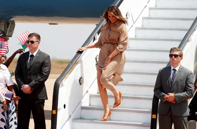 Pictures of Melania Trump's first extended international trip alone to Africa