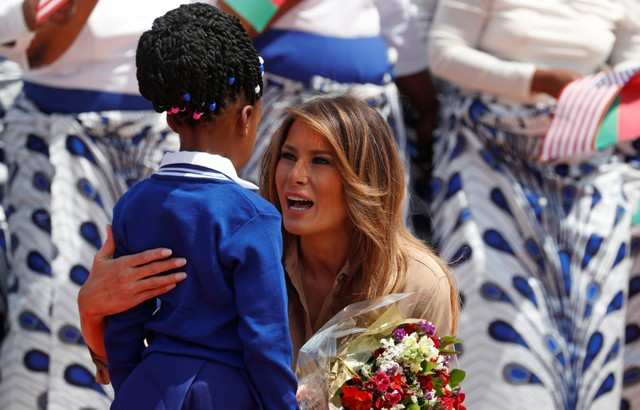 Pictures of Melania Trump's first extended international trip alone to Africa