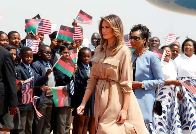 Pictures of Melania Trump's first extended international trip alone to Africa