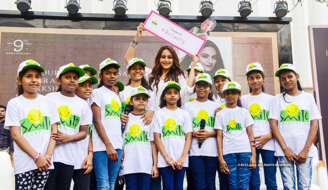 Sonakshi Sinha attends an event with NGO kids