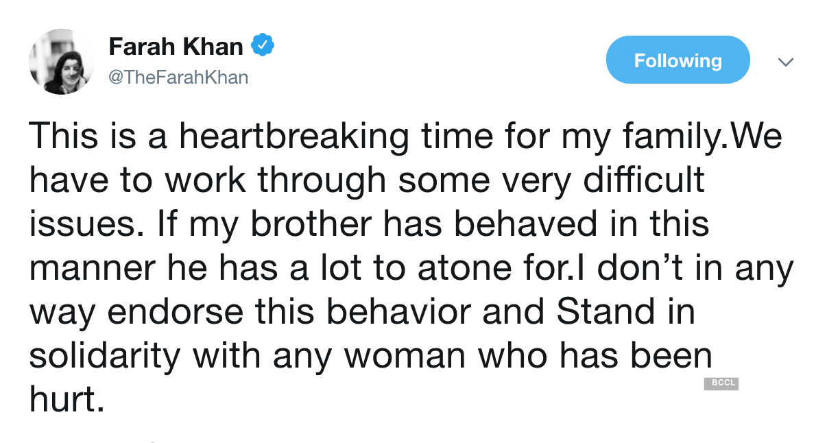 Farah Khan's tweet