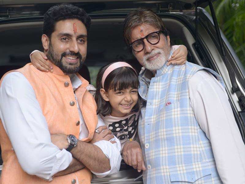 Amitabh Bachchan shares a beautiful moment with son Abhishek and granddaughter Aaradhya