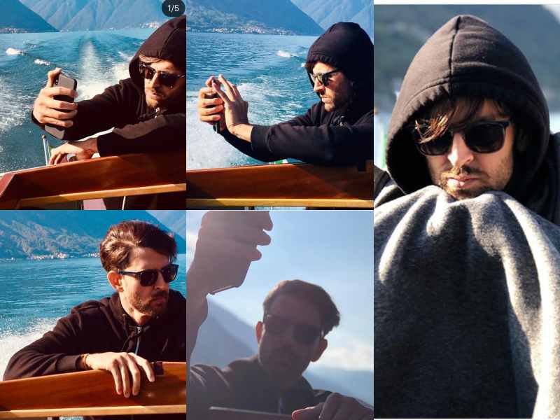 Hrithik Roshan shares cuddly photos; after many failed attempts at taking a perfect selfie