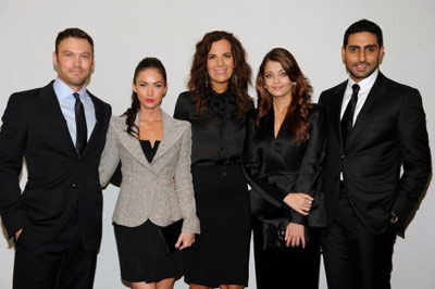 Megan Fox with Aishwarya Rai and her husband Abhishek Bachchan