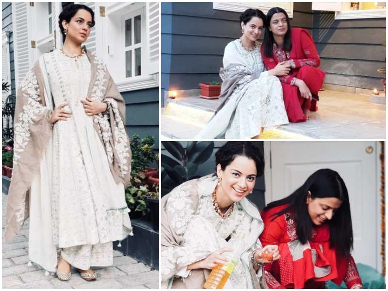 Kangana Ranaut celebrates Diwali by lighting up her new house with sister Rangoli Chandel