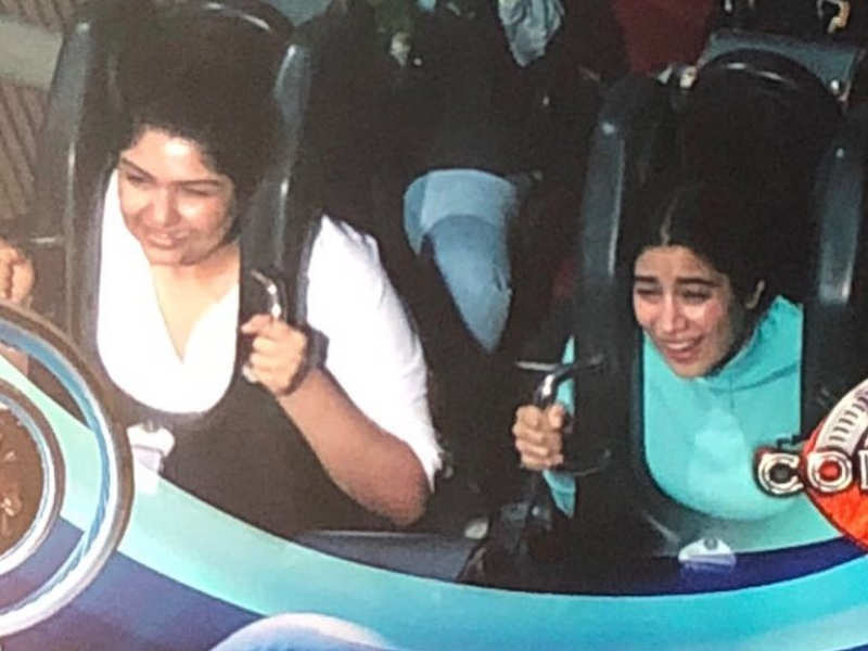 Image result for This throwback photo of Janhvi Kapoor and Anshula Kapoor enjoying their first roller coaster ride is something you shouldn't miss!