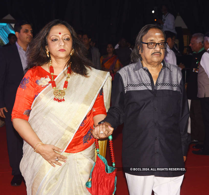 Rajinikanth and Dhanush attend a concert organised by Latha Rajinikanth