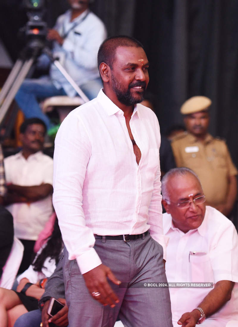 Rajinikanth and Dhanush attend a concert organised by Latha Rajinikanth