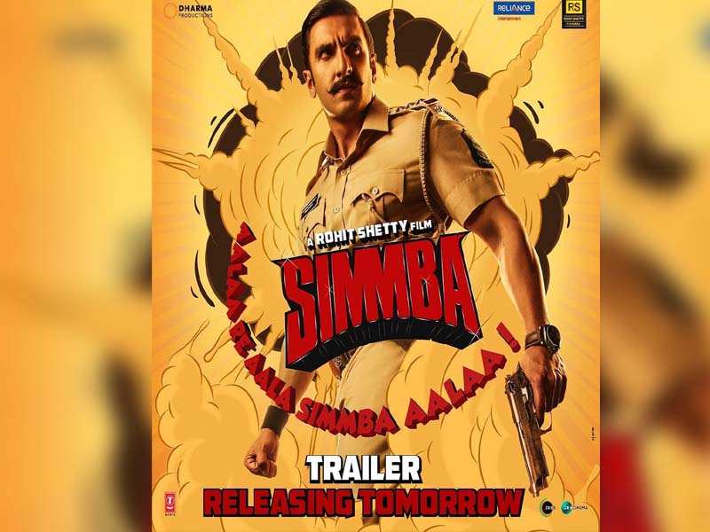 'Simmba' new poster: The trailer of Rohit Shetty directorial to be out tomorrow